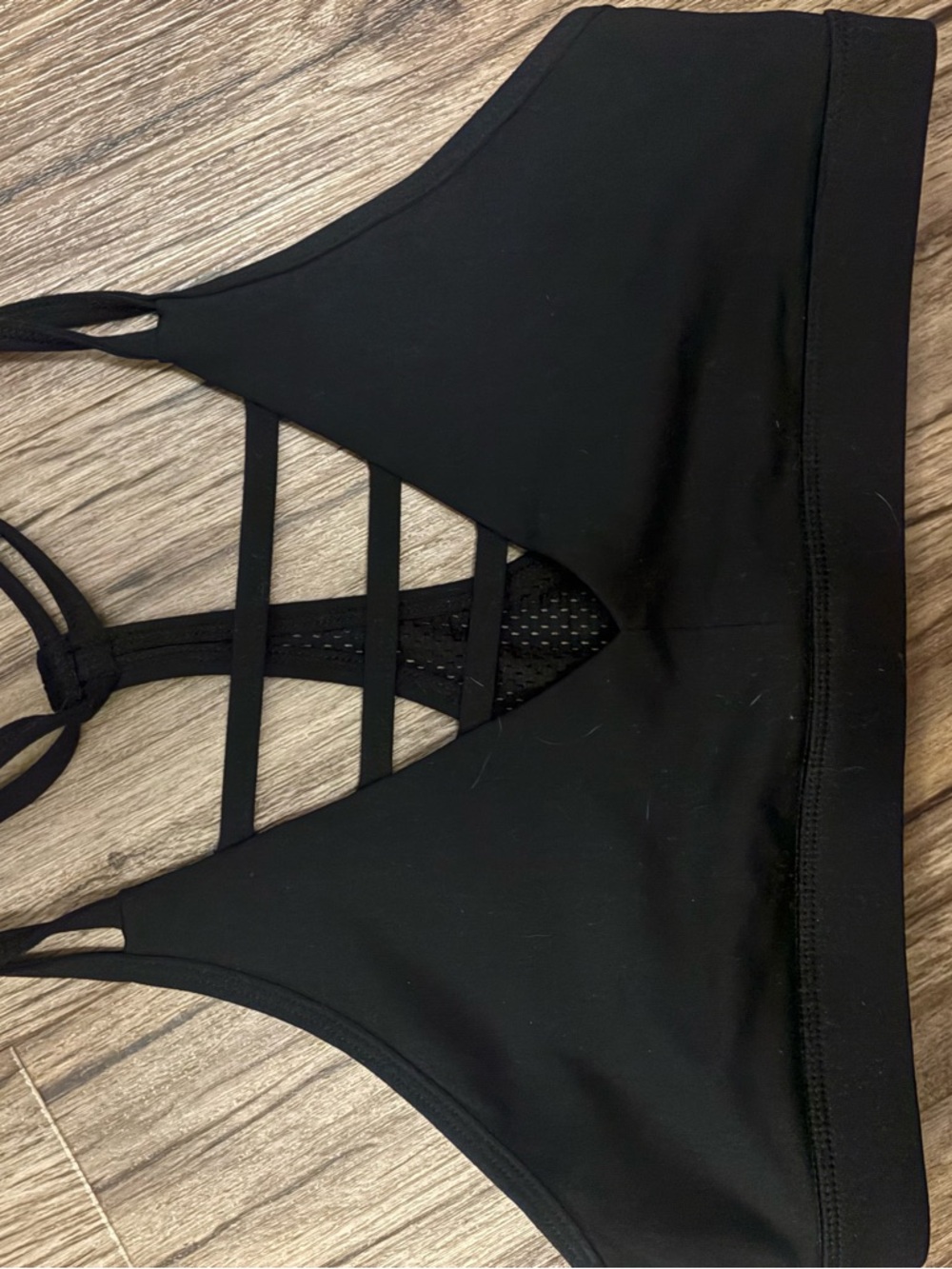 ZYIA Black Strappy Bralette with Mesh Inset - Picture 2 of 6